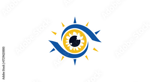 Eye and compass logo design focused on vision and direction unique and modern.