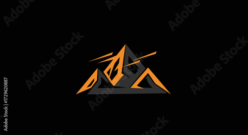 Abstract geometric mountain peak design logo.