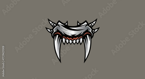 Menacing Fangs with Spikes: A Symbol of Ferocity and Power.
