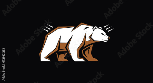 Modern stylized geometric bear logo design illustration.
