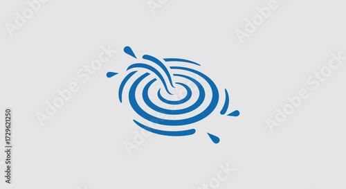 Stylized Water Ripple with Splashes: A Dynamic Aquatic Design.