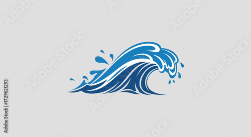 Abstract Blue Ocean Wave Design Element.