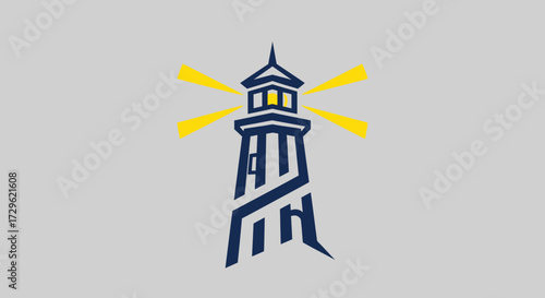 Lighthouse Beacon Guiding Navigation Safety.