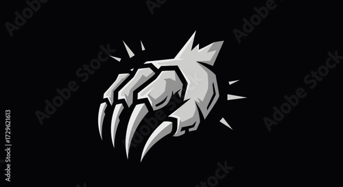 Monstrous Clawed Hand Breaking Through a Surface Illustration.