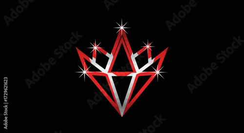 Red crystal crown with sparkling lights.