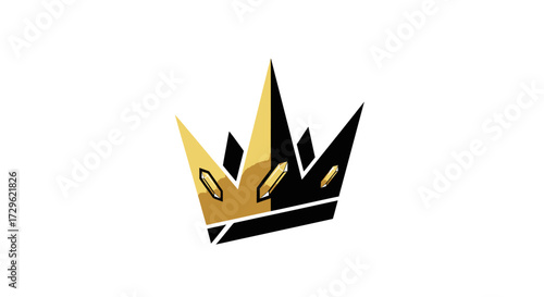 Stylized black and gold crown with sharp points and bullet accents.