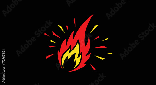 Fiery Flame Illustration Graphic Design.