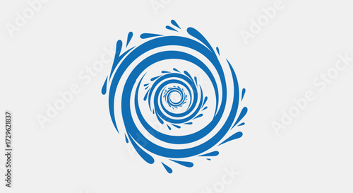 Blue Water Vortex Swirl Abstract Graphic Design.
