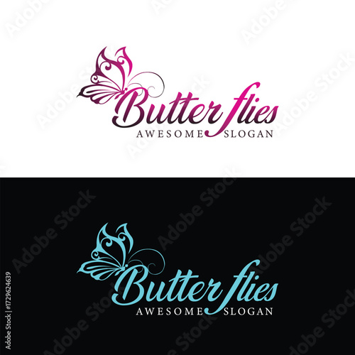 Beauty Butterfly logo design template
