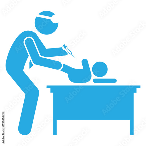 A doctor is immunizing a baby