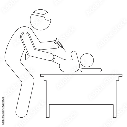 A doctor is immunizing a baby