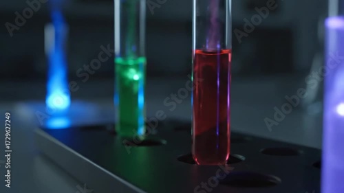 Test Tubes with Colorful Liquids in a Science Laboratory Prob 4