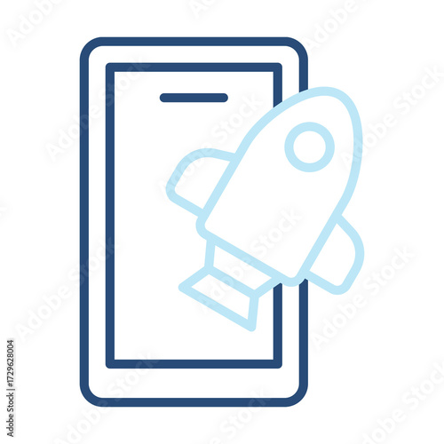Startup Icon Color Outline Style. Vector Illustration Design