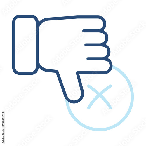 Failure Icon Color Outline Style. Vector Illustration Design