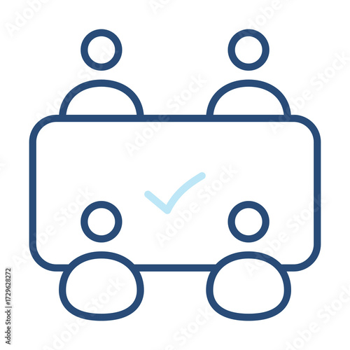 Meeting Icon Color Outline Style. Vector Illustration Design