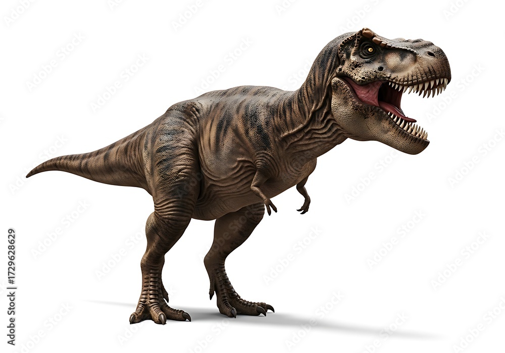 Fototapeta premium Imposing Tyrannosaurus Rex isolated with a neutral background design