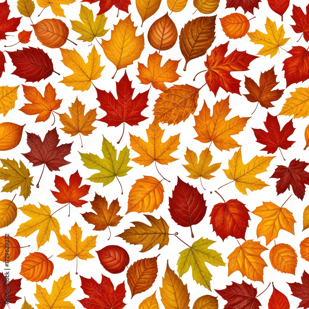 Obraz premium Colorful autumn leaves pattern, fall season background