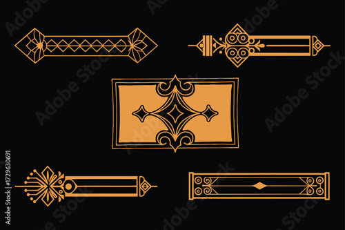 Gold Decorative Designs and Elegant Border Elements
