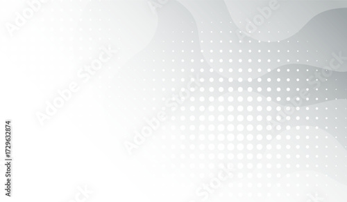 Abstract Circle DesignA modern abstract design features a series of interconnected, curved lines and a pattern of evenly spaced dots, all in shades of grey.