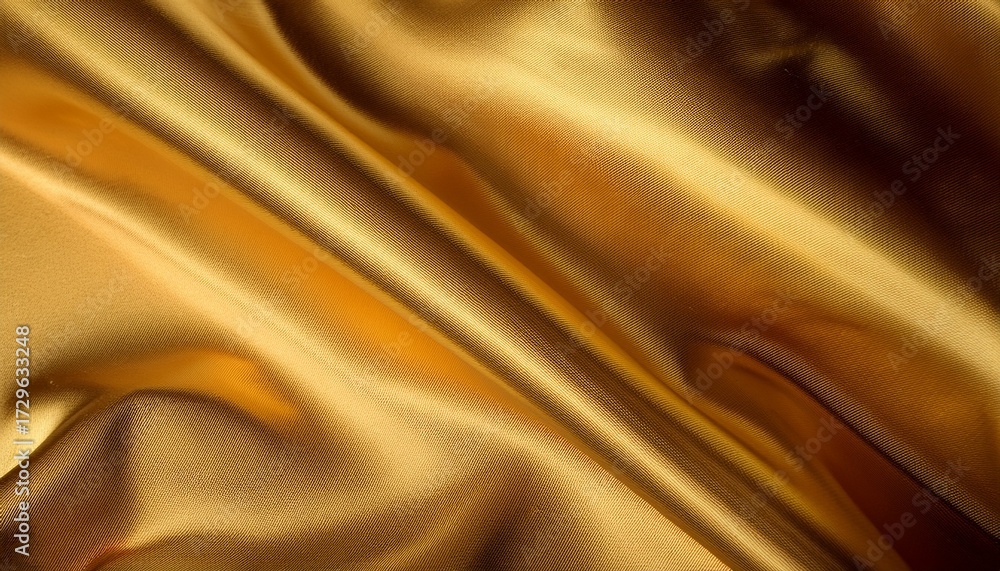 Fototapeta premium Golden Silk Fabric Texture Close Up