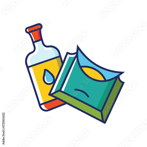 alcohol wipes on white background