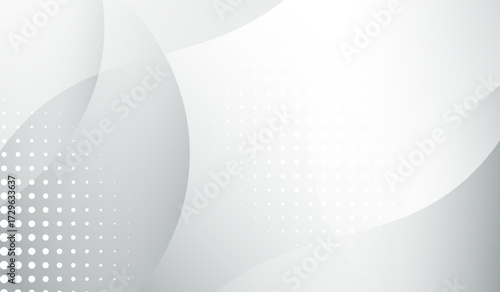 Abstract  Modern, minimalistic abstract design features a gradient of gray tones and soft wave patterns with dots, evoking a sense of tranquility, elegance, and understated sophistication.