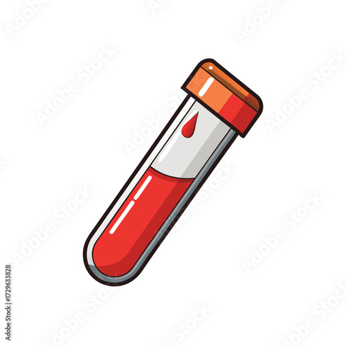 blood sample vial on white background