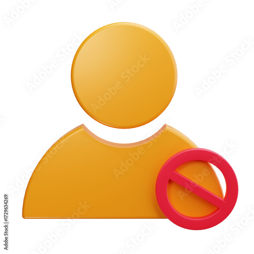 3D Block User Account Profile Icon
