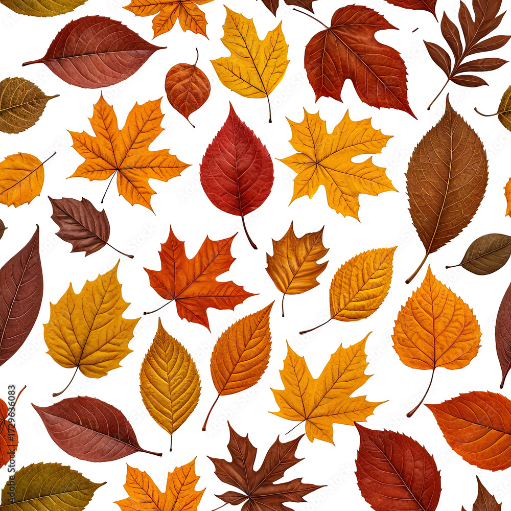 Obraz premium Colorful autumn leaves scattered on a black background (12)