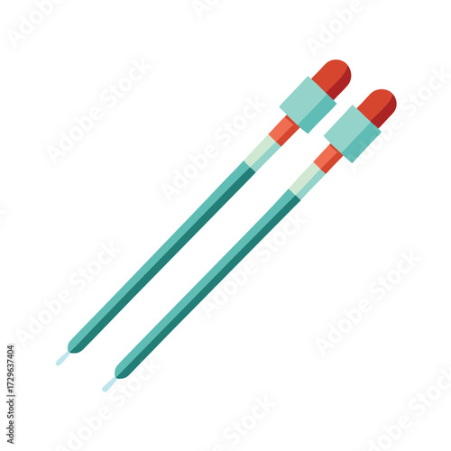 sterile swabs on white background