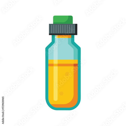urine sample bottle on white background