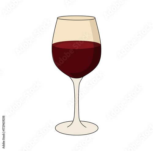 Cartoon Wine In A Glass Simple Logo Design Icon Digital