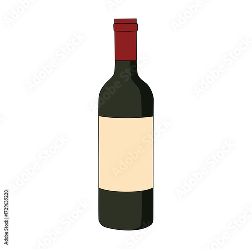 Cartoon Bottle Wine Simple Logo Design Icon Digital