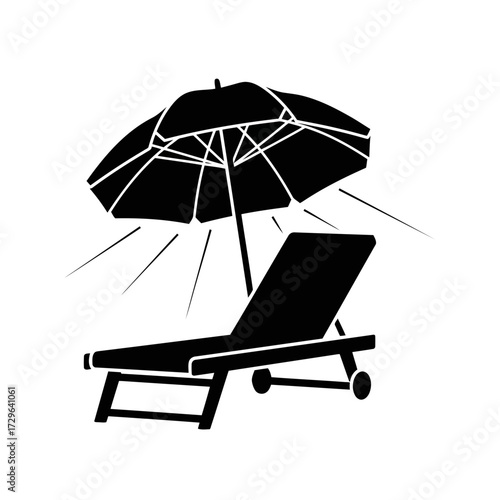 beach chair with umbrella