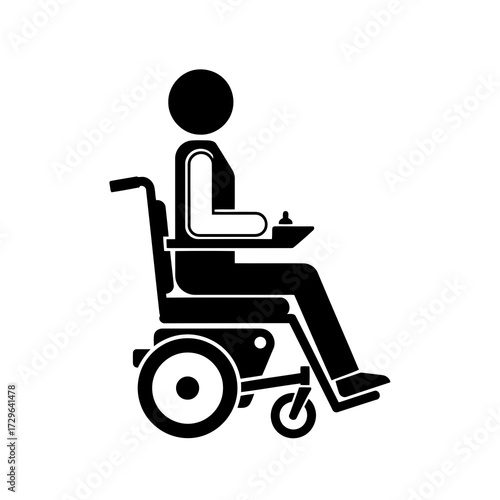 Person in electric wheelchair icon