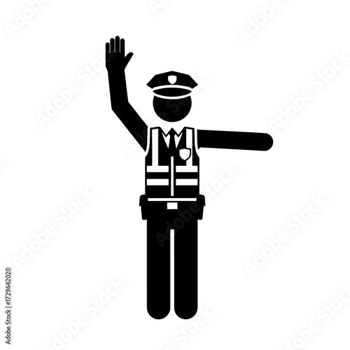 Police officer directing traffic