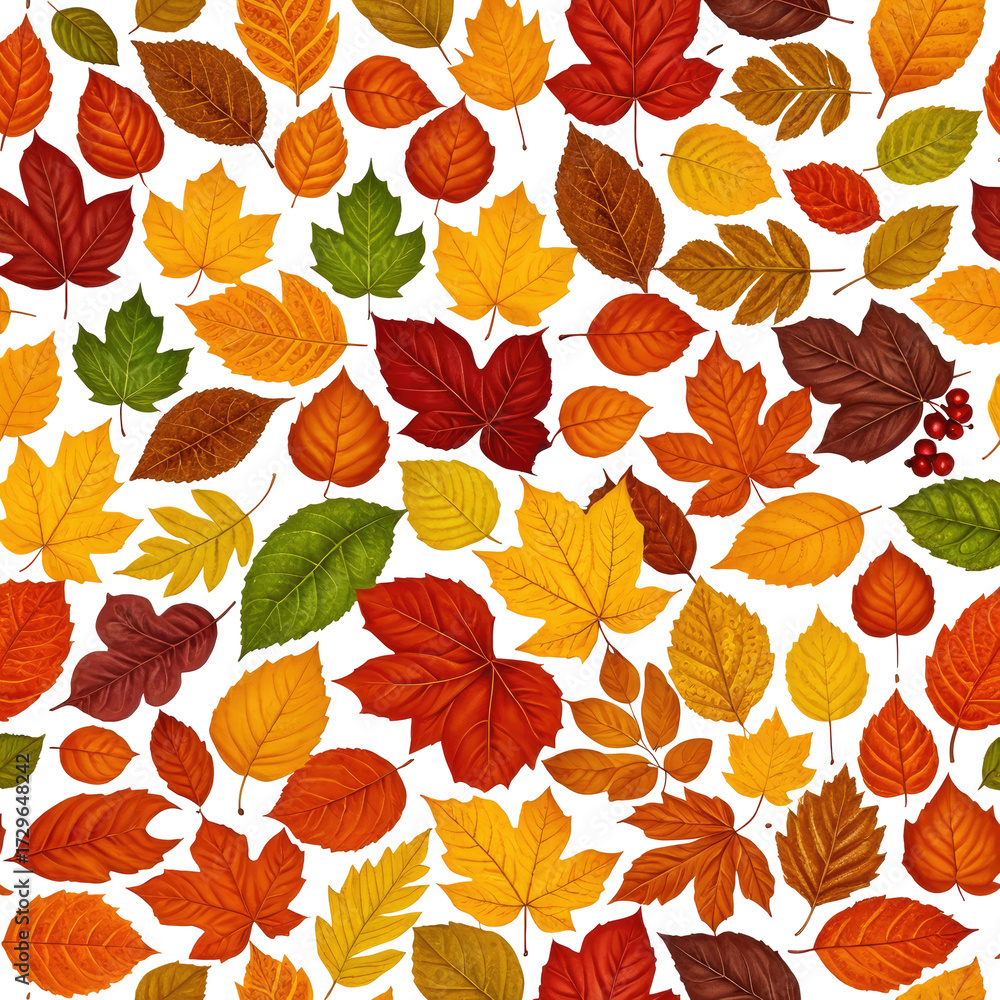 Obraz premium Colorful autumn leaves scattered against a black background