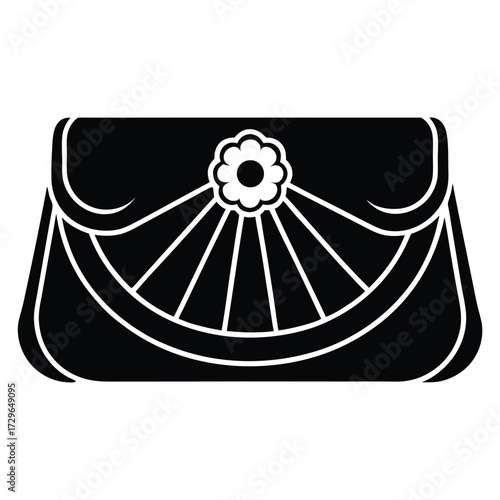 velvet evening clutch vector icon