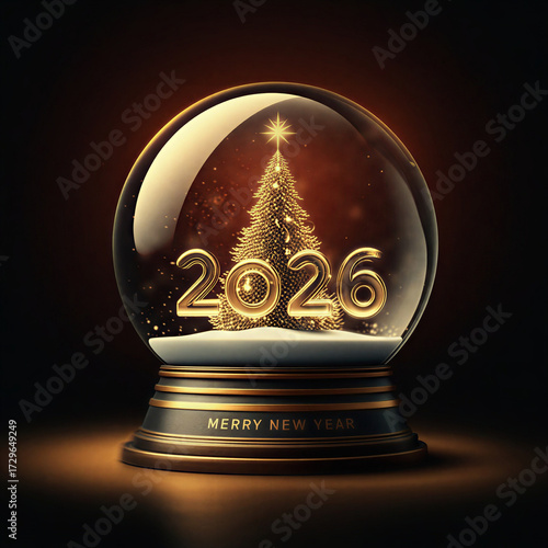 Luxury Gold and Black Snowglobe with 