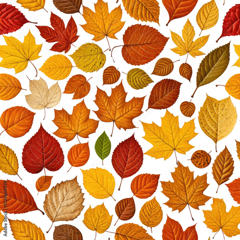 Obraz premium Colorful autumn leaves, assorted shapes & colors against black