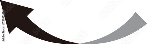 3D風の曲線の矢印、単体、黒
3D style curved arrow, single, black