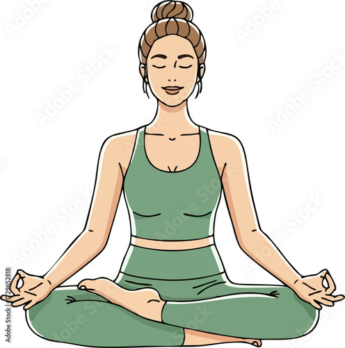 woman doing meditate yoga pose illustration