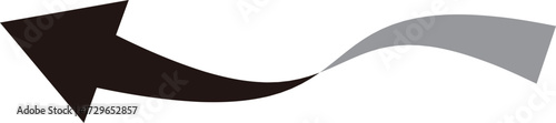 3D風の曲線の矢印、単体、黒
3D style curved arrow, single, black