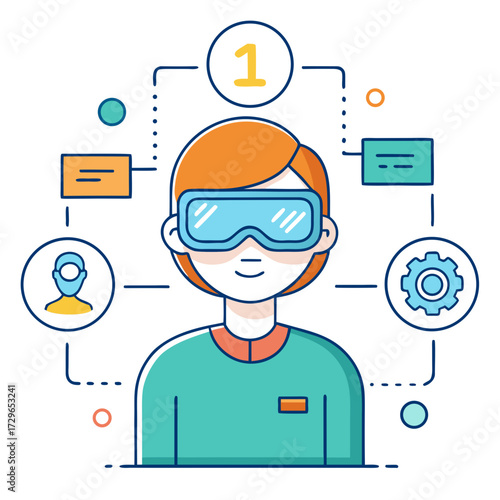 Workforce AR Training Vector Diagram