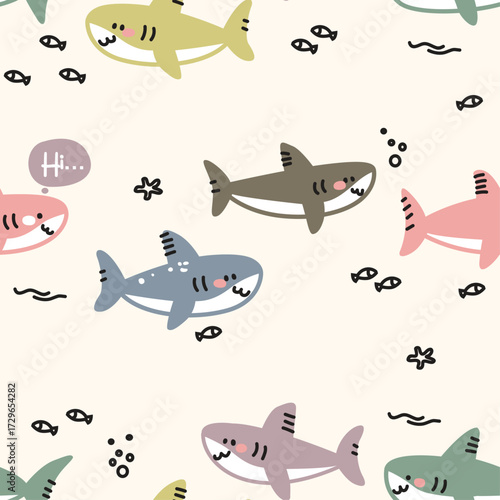 Cute Shark Pattern for Kids 