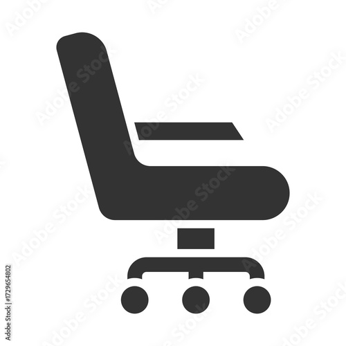 Office Chair Icon Glyph Style. Vector Illustration Design
