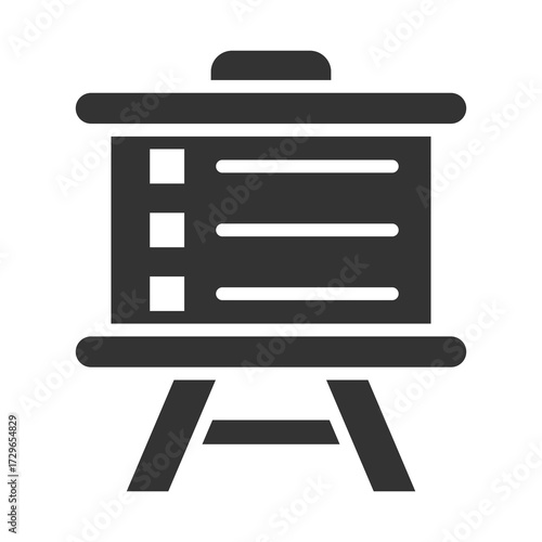Presentation Board Icon Glyph Style. Vector Illustration Design