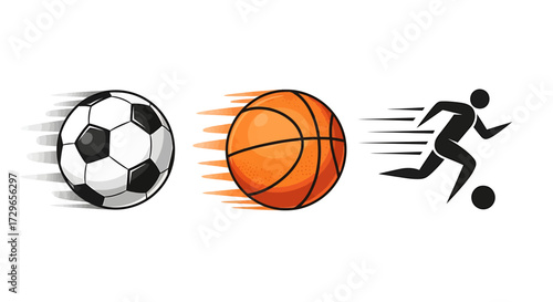 Sports Equipment and Athlete in Motion