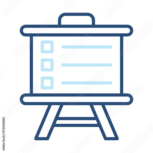 Presentation Board Icon Color Outline Style. Vector Illustration Design