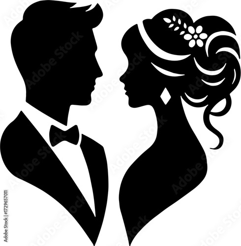 bride and groom silhuette wedding 